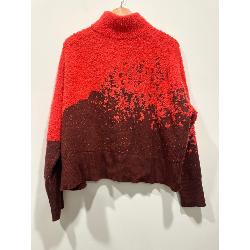 Lululemon Alpine Air Mock Neck Sweater Red Brown Merino Wool Blend Size 6 - Picture 4 of 6